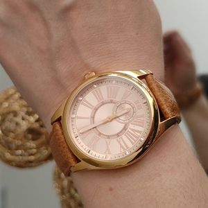 Bronzo Italia Wrist Watch Water Resist  Womens Pebble Embossed Cowhide S…